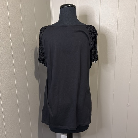 Z Rebecca Moses for Neiman Marcus Women’s Extra Large Blouse Tassels Braid Beads - Picture 5 of 7